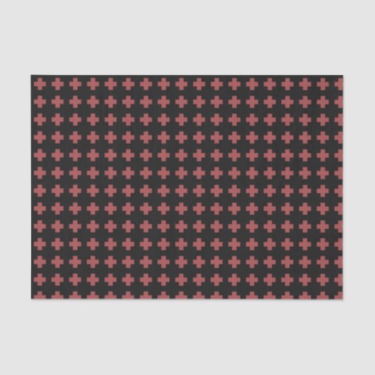 Western Cross Pattern kühne rustikal Rot Schwarz Seidenpapier (Vorderseite)