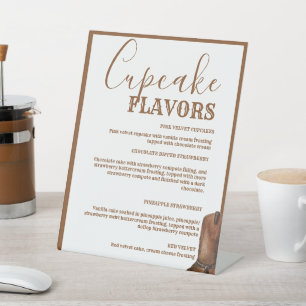 Western Cupcake Hochzeitsmenü Schild Dessert Zeich