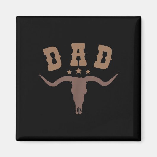 Western Dad First Second Birthday Cowboy Family Ma Magnet (Vorne)