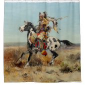 Western "Dakota Chief" Art von Charles M. Russell Duschvorhang (Vorderseite)