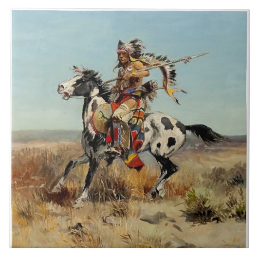 Western "Dakota Chief" Art von Charles M. Russell Fliese (Vorderseite)