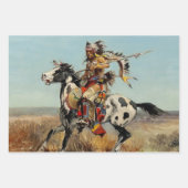 Western "Dakota Chief" Art von Charles M. Russell Geschenkpapier Set (Vorderseite 3)