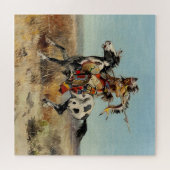 Western "Dakota Chief" Art von Charles M. Russell Puzzle (Horizontal)