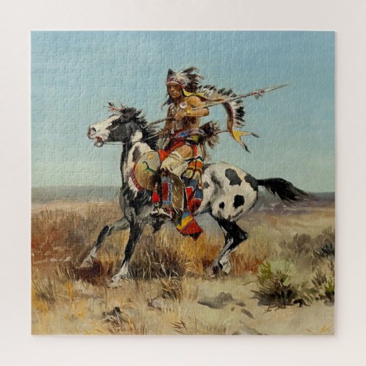 Western "Dakota Chief" Art von Charles M. Russell Puzzle (Vertikal)