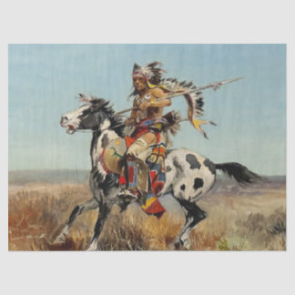 Western "Dakota Chief" Art von Charles M. Russell Seidenpapier