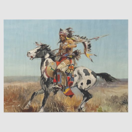 Western "Dakota Chief" Art von Charles M. Russell Seidenpapier (Vorderseite)