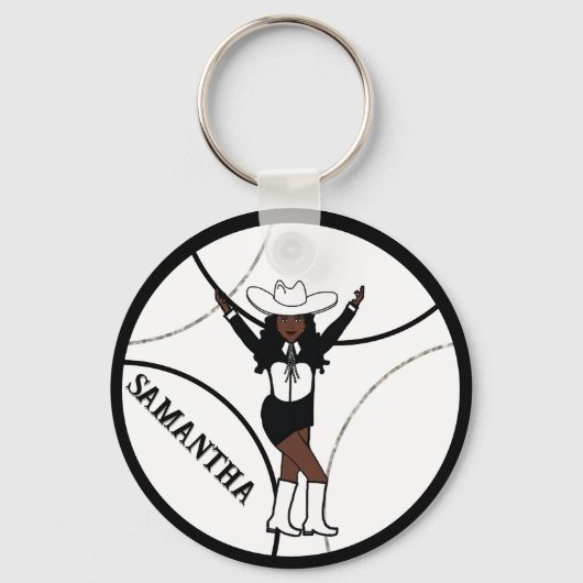 Western/Dancer Schlüsselanhänger Schwarz-weiß A (Vorderseite)