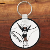Western/Dancer Schlüsselanhänger Schwarz-weiß A (Vorderseite)