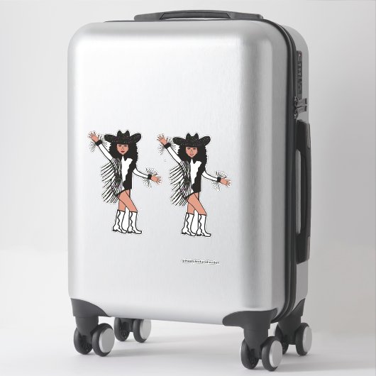 Western Dancer Schwarz-weiß Fringe #2 Aufkleber (Koffer)