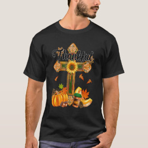 Western Dankbarkeit Leopard Jesus Faith Cross Chri T-Shirt