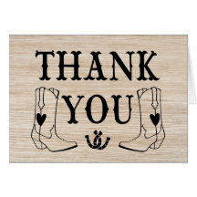 Western Dankeschön Wood Cowboy Boot Country Weddin