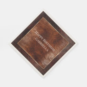 Western Dark & Warm Brown Leather Look Serviette (Ecke)