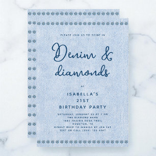 Western Denim and Diamonds 21. Geburtstagsfeier Einladung