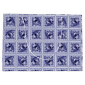 Western Denim Blue Delft Tile  Große Geschenktüte (Rückseite)