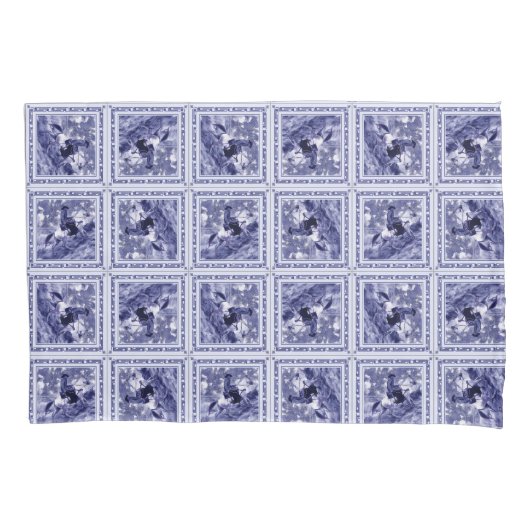Western Denim Blue Delft Tile  Kissenbezug (Vorderseite)