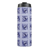 Western Denim Blue Delft Tile - Thermal Tumbler Thermosbecher (Vorderseite)