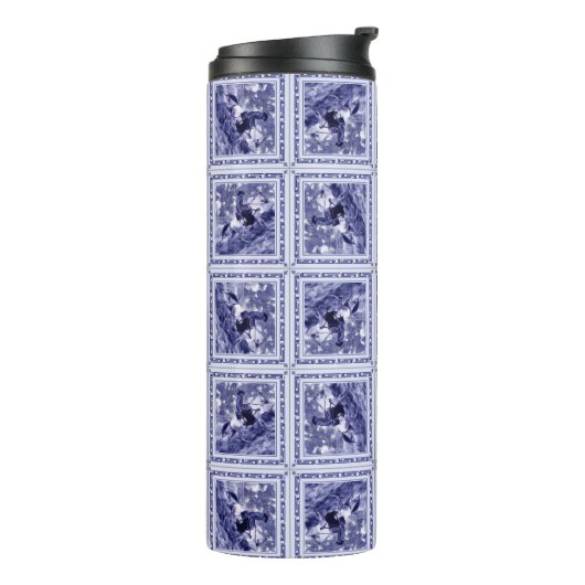 Western Denim Blue Delft Tile - Thermal Tumbler Thermosbecher (Nach links gedreht)