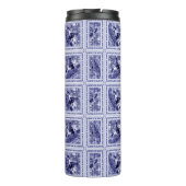 Western Denim Blue Delft Tile - Thermal Tumbler Thermosbecher (Rückseite)