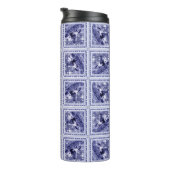 Western Denim Blue Delft Tile - Thermal Tumbler Thermosbecher (Nach rechts gedreht)