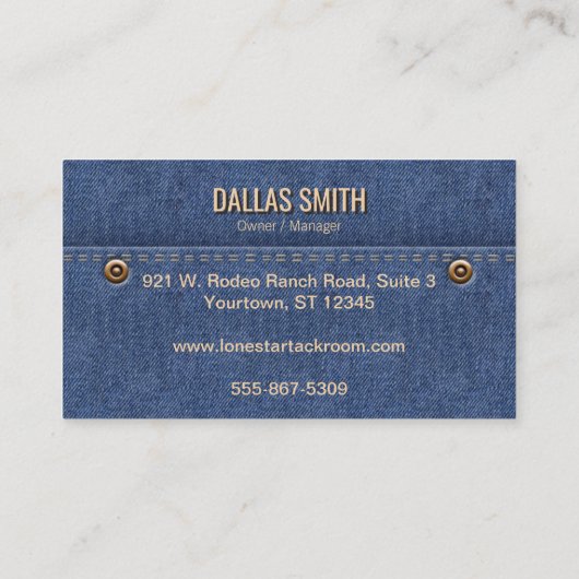 Western Denim Blue | Leather Tag Ländergeschäft (Rückseite)