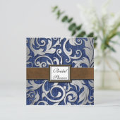 Western Denim & Leather Bridal Dusche Einladungen (Stehend Vorderseite)