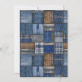 Western-Denim-Patchwork-Bär-Blue-Jean-Baby-Party Einladung (Rückseite)