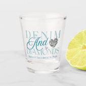 Western Denim und Diamonds Bachelorette Schnapsglas (Vorderseite)