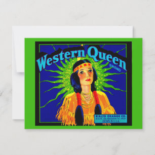 Western der 1930er Jahre - Orangenkissenlabel der  Mitteilungskarte