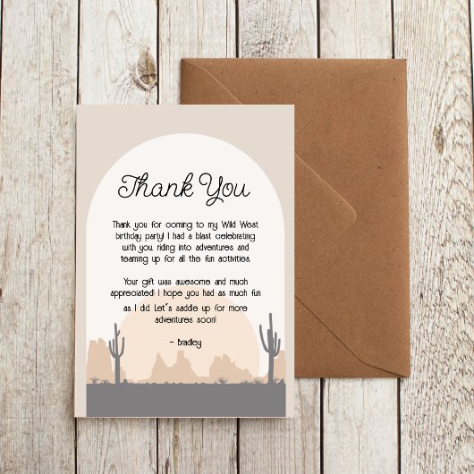 Western der Jungen First Rodeo Danke Karte
