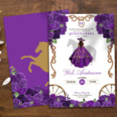 Western der lila Rose Ranchera Quinceanera Einladung