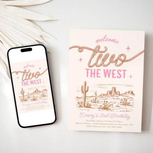 Western der Mädchen 2. Geburtstag Einladung