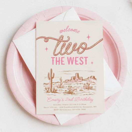 Western der Mädchen 2. Geburtstag Einladung
