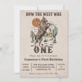 Western: Der Westen war ein 1. Geburtstag Einladung (Vorderseite)