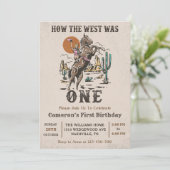 Western: Der Westen war ein 1. Geburtstag Einladung (Stehend Vorderseite)