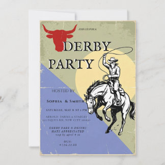 Western Derby Party Invitation Cowboy Horse Racing Einladung