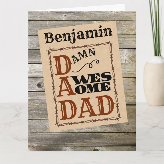 Western des phantastischen Vaters Themenkarte des Karte (Vorderseite)