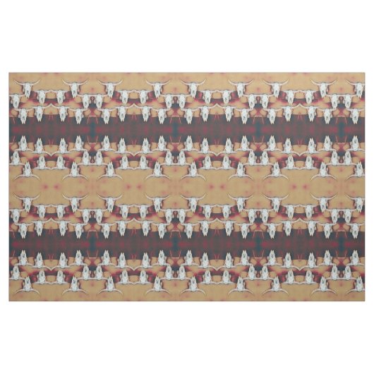 Western des Schädels Rustikales Vintages Muster Stoff (Fat Quarter (45,7 x 55,9 cm))