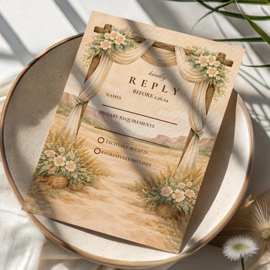 Western Desert Arch Wedding RSVP Karte