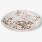 Western Desert Boots Rodeo Birthday Paper Plate Pappteller (Schrägansicht)