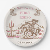 Western Desert Boots Rodeo Birthday Paper Plate Pappteller (Vorderseite)