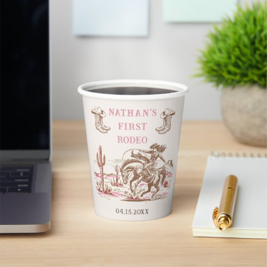 Western Desert Boots Rodeo Birthday Pappbecher (InSitu)