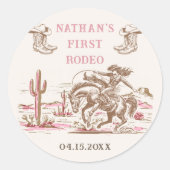 Western Desert Boots Rodeo Birthday Sticker (Vorderseite)