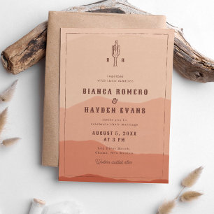 Western Desert Cactus Boho Western Wedding Einladung