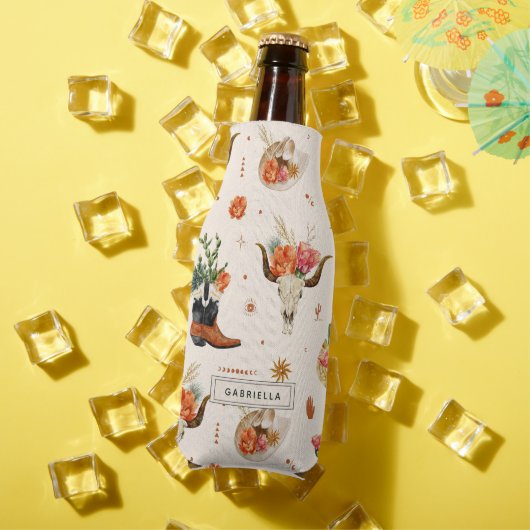 Western Desert Cactus Cowboy Hat Personalisierten Flaschenkühler (In Situ Sommer)