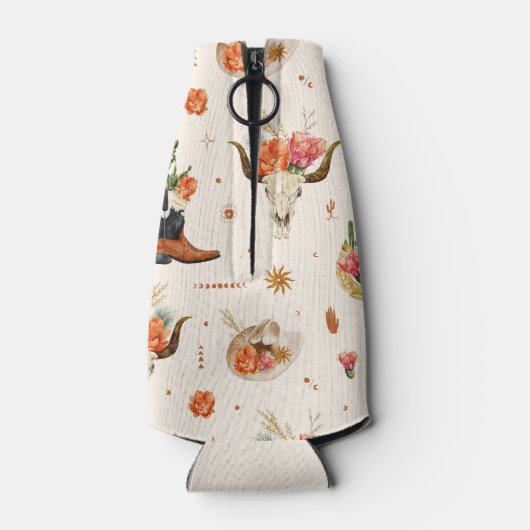 Western Desert Cactus Cowboy Hat Personalisierten Flaschenkühler (Rückseite)