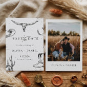 Western Desert Country Cowboy Foto Speichern Termi Save The Date
