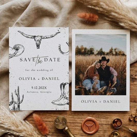 Western Desert Country Cowboy Foto Speichern Termi Save The Date