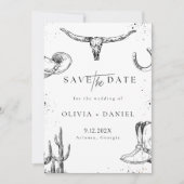 Western Desert Country Cowboy Foto Speichern Termi Save The Date (Vorderseite)