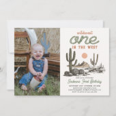 Western Desert Cowboy Erstgeburt Einladung (Vorderseite)