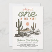 Western Desert Cowboy Erstgeburt Einladung (Vorderseite)